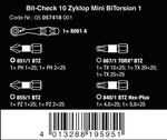 Набор бит с трещоткой Bit-Check 10 Zyklop Mini BiTorsion 1 05057418001