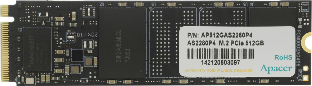 Накопитель SSD 512 Gb M.2 2280 M Apacer AS2280P4 &lt;AP512GAS2280P4-1&gt;