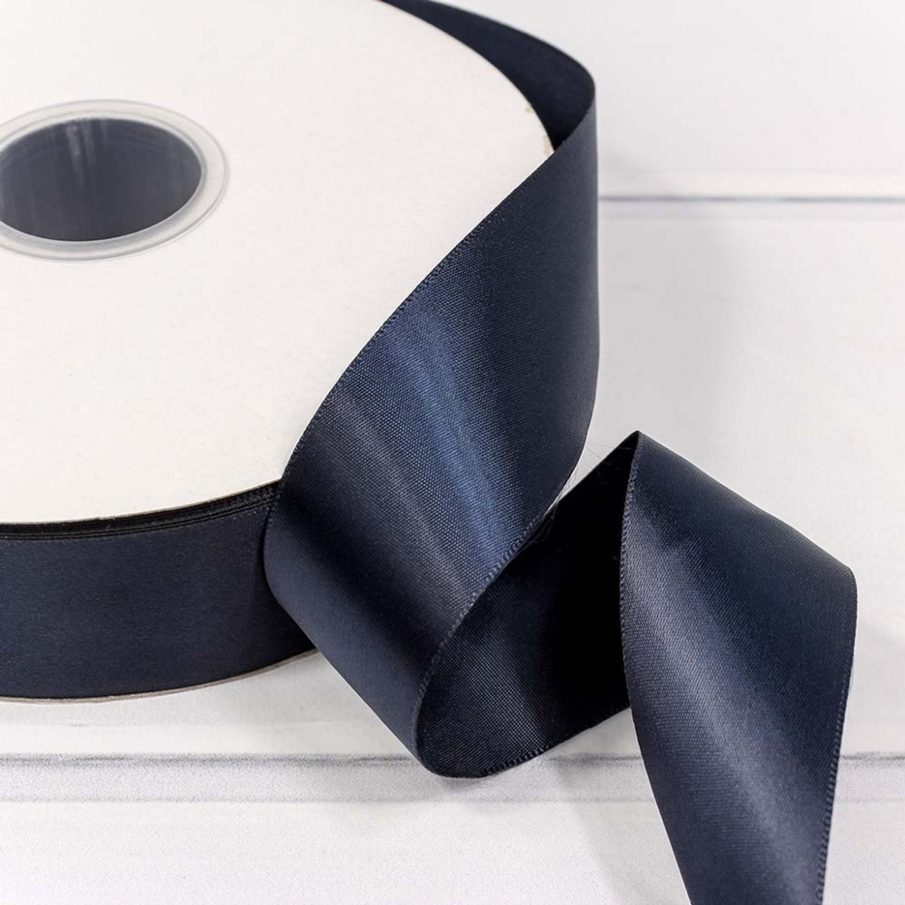 Лента Атласная 3,8см х 110м Полиэстер класс А (Черный)