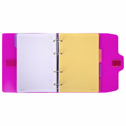 Тетрадь на кольцах А5 175х220мм, 120л, пластик, на липучке с разделителями, BRAUBERG, Розовый,404635