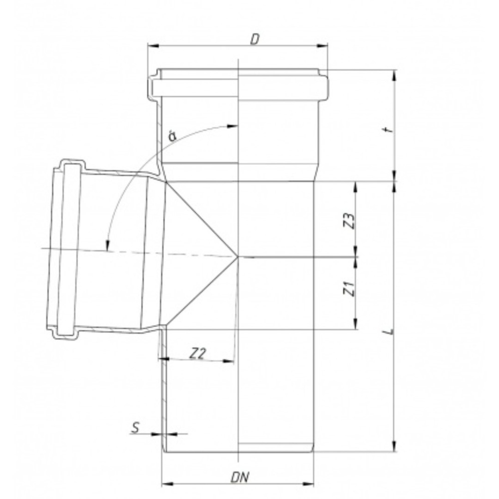 Тройник Ostendorf 250х250x87гр. KGEA НК PVC рыжий