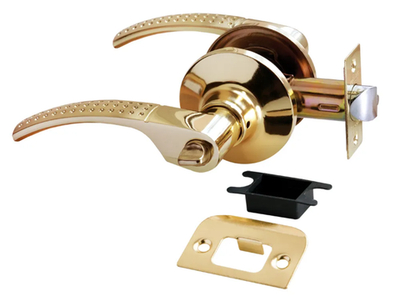 Ручка нажимная, комплект с механизмом фиксатор HK-04 WC золото матовое/золото