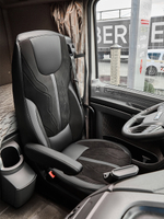 Чехлы Люкс DAF XF 106 (экокожа, черный цвет, черная вставка)