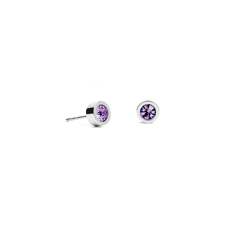 Серьги пусеты Fiore Luna Amethyst 5х2,5 мм SWE125 AM S