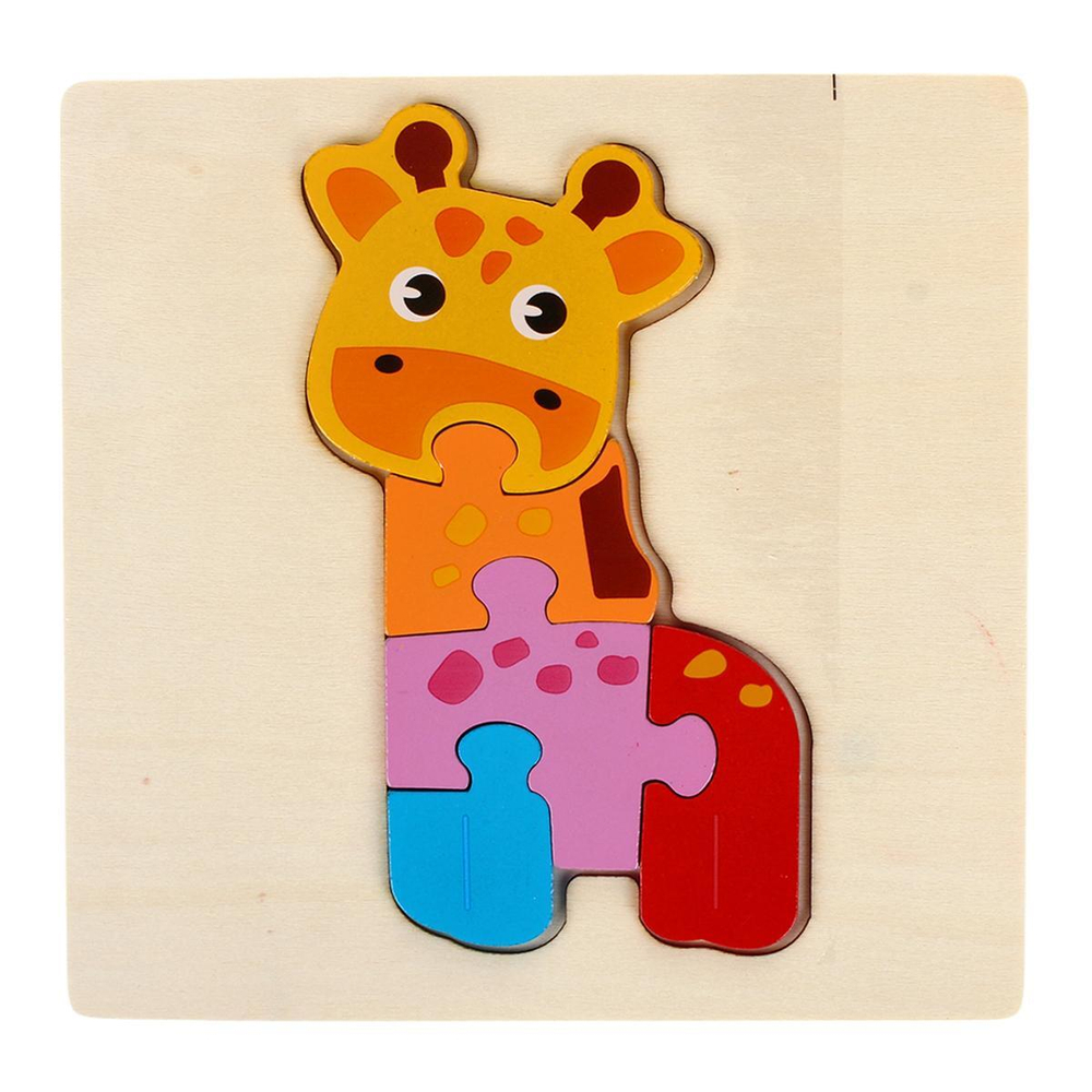Развивающая игрушка деревянная Пазл животные мал, C-41877