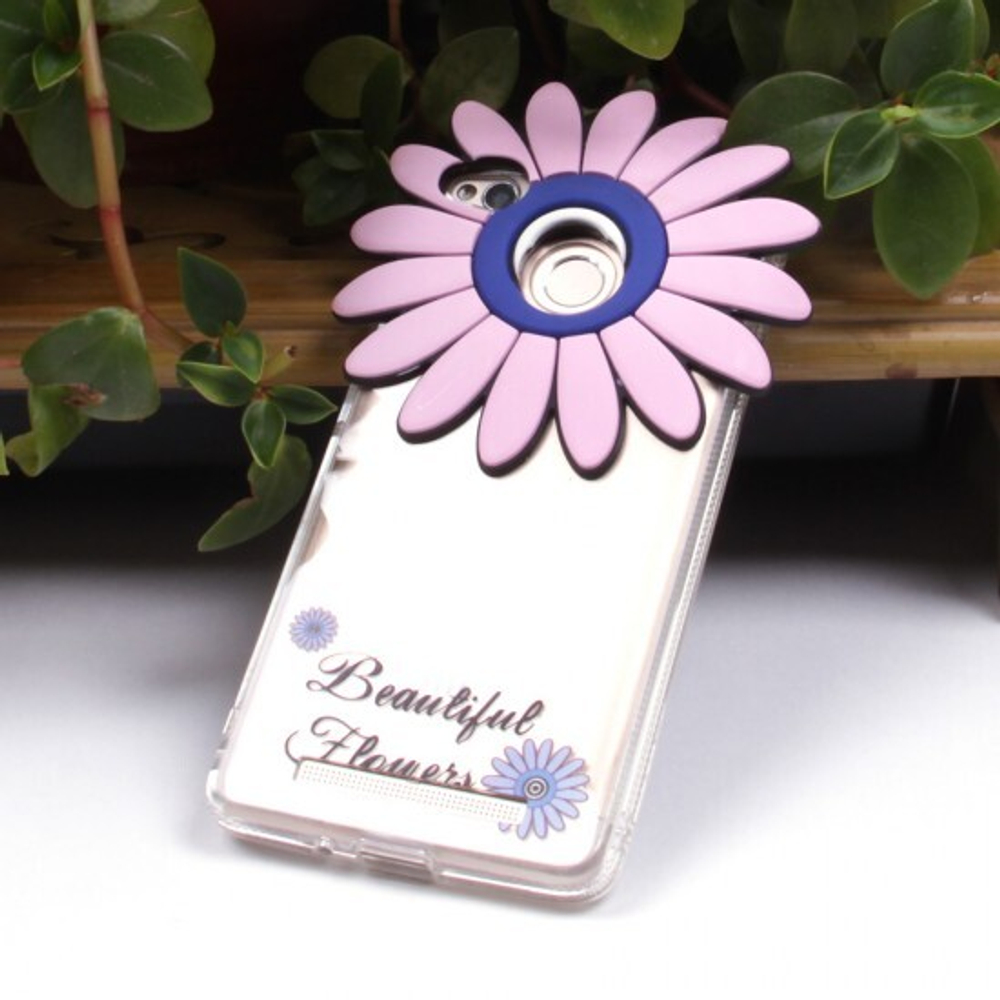 Силиконовый чехол "Цветы" для Xiaomi Redmi 3 Pro, 009872