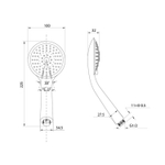 Лейка для душа Milardo 3803F10M18 D76мм, 3 режима хром, пакет
