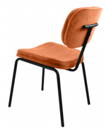 Стул Осло основание металл чёрный муар, сидение и спинка ткань велюр оранжевый