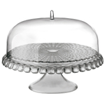 Блюдо для торта с крышкой, tiffany, ?36 см, серое