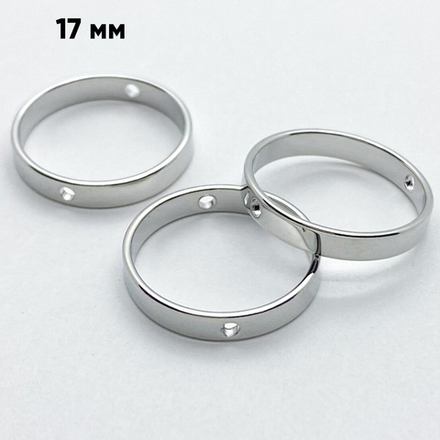 Коннектор-рамка, цвет серебро, размер 17*2,8 мм, цена за 1 шт