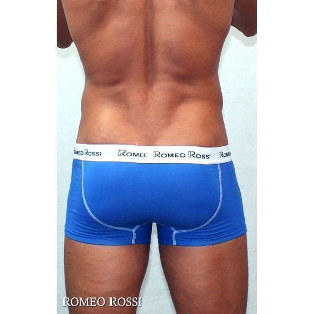 Мужские трусы хипсы голубые Romeo Rossi Boxer Brief RR365-6