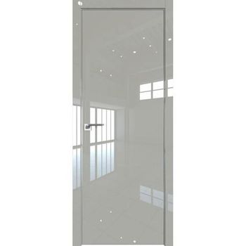Межкомнатная дверь экошпон Profil Doors 1LK галька люкс алюминиевая матовая кромка с 4-х сторон