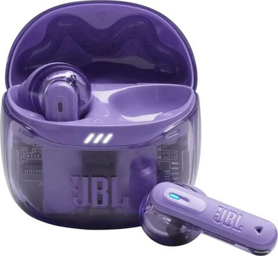 Наушники JBL Tune Flex 2 Ghost Edition, Bluetooth, вкладыши, прозрачный/фиолетовый [jbltflex2gmae]