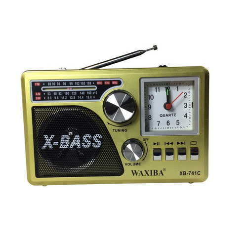 Радиоприемник Waxiba XB-741C + часы и USB с MP3-проигрывателем