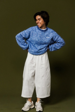 Штаны в корейском стиле из джинсы Айвори