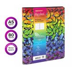 Тетрадь на кольцах А5 (180х220 мм), 80 л., под кожу, BRAUBERG VISTA, "Butterflies", 112128