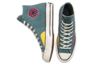 Converse 1970s Twisted Prep Chuck non-slip lightweight mid-top canvas shoes for men and women the same yellow-green