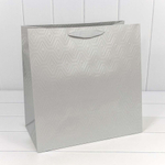 Пакет подарочный 37х37х20см Премиум "Элегант" (Серебряный)