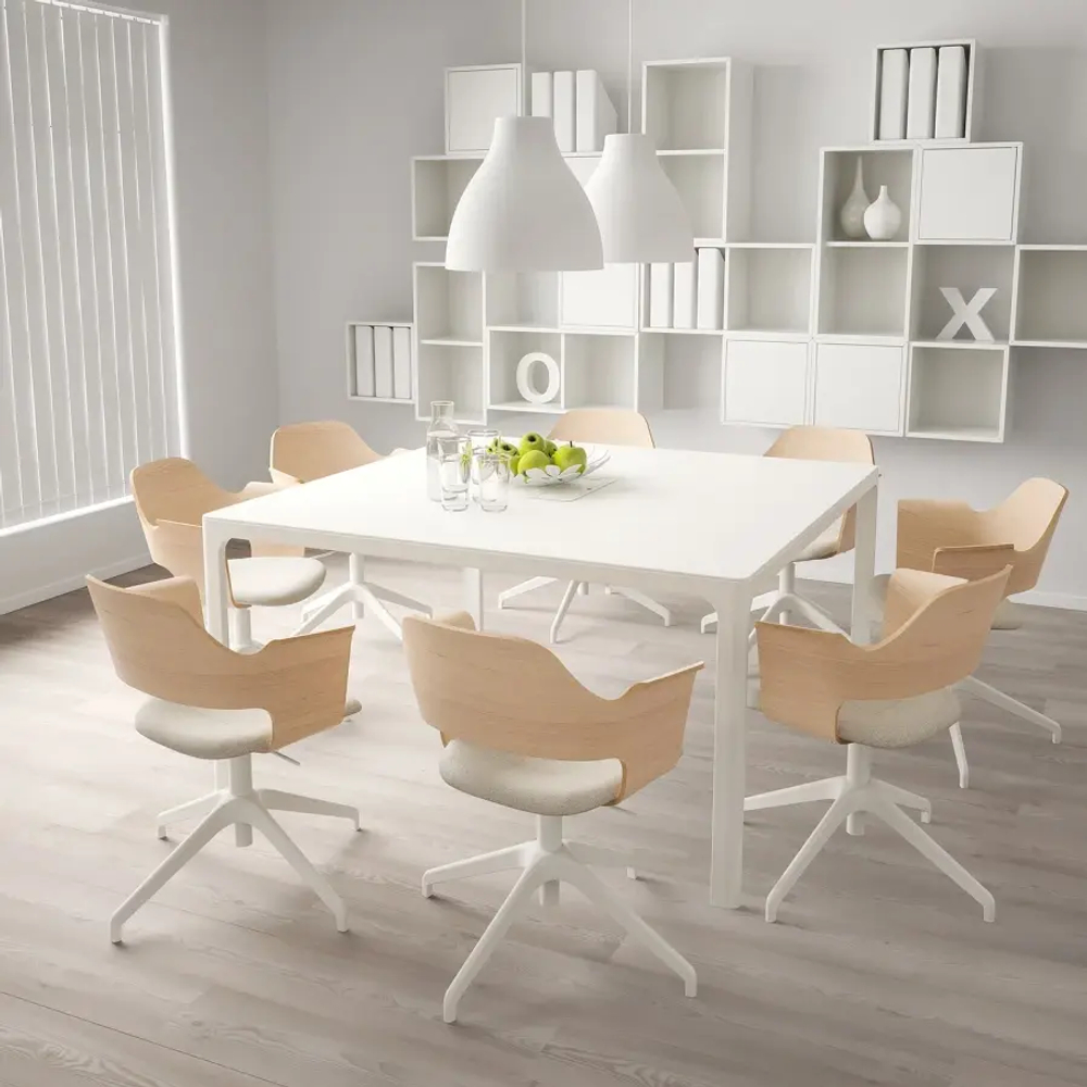 Офисный стул - IKEA FJÄLLBERGET /FJALLBERGET, 67x67x87см, белый/бежевый/светло-коричневый, ФЬЕЛЛБЕРГЕТ ИКЕА