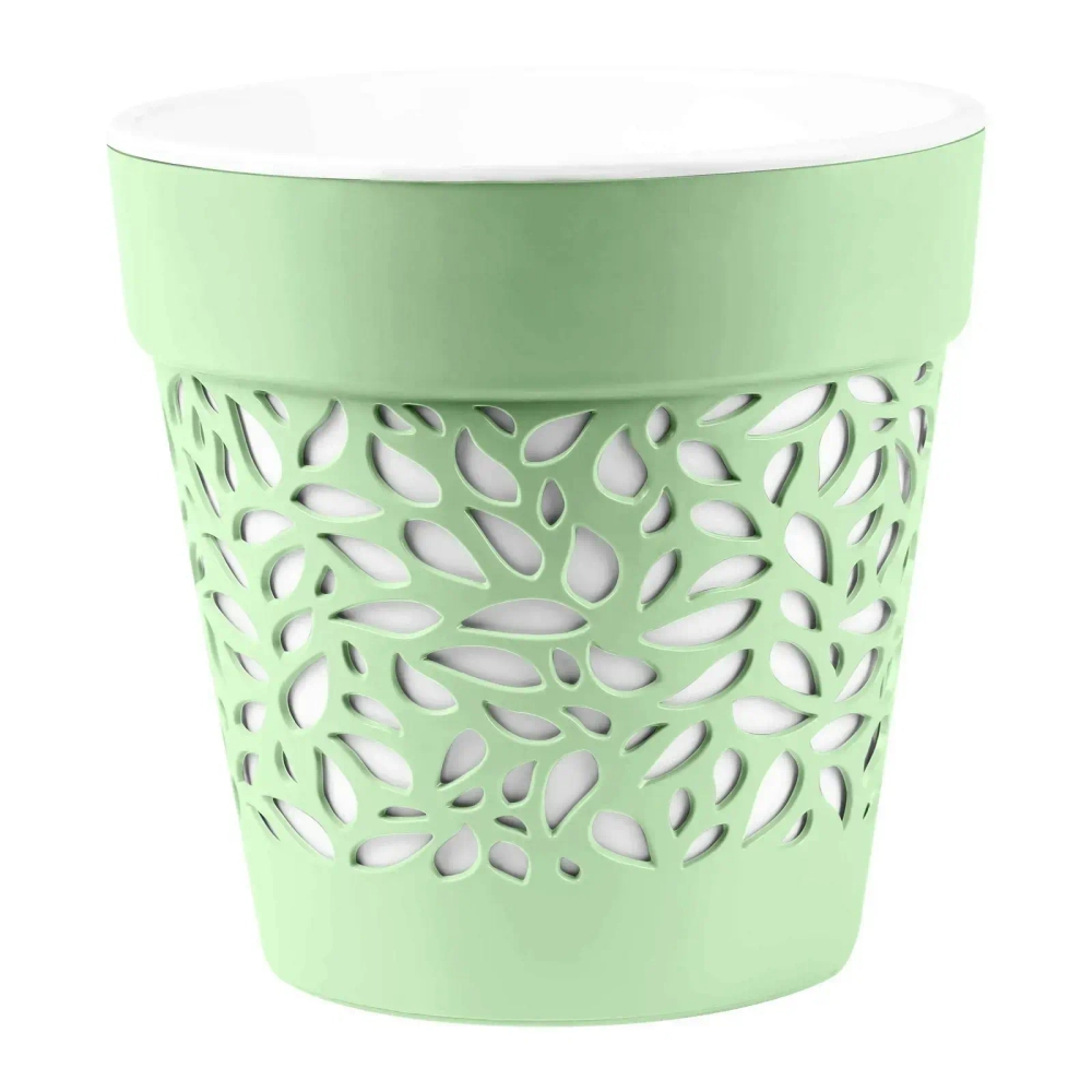 Кашпо для цветов пластиковое 1,5л d-12,5см «Блоссом» Мята