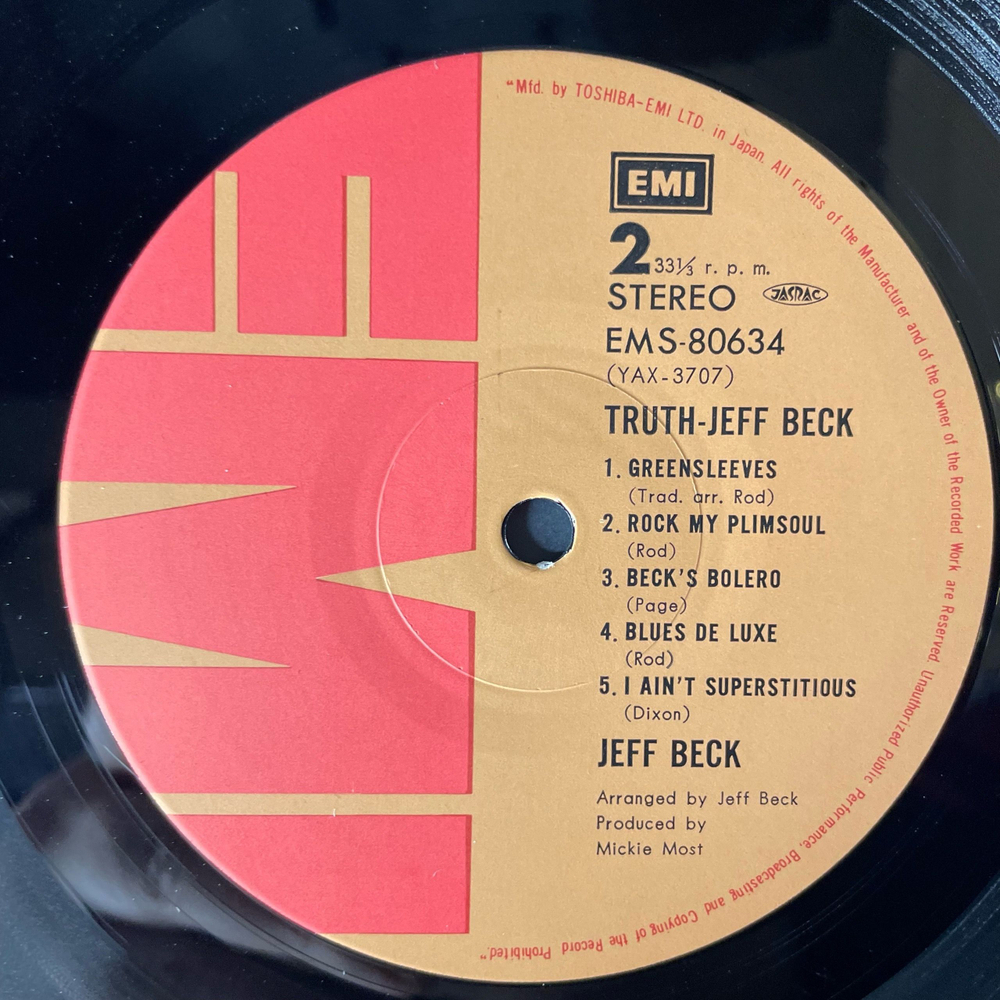 Винтажная виниловая пластинка LP Jeff Beck Truth (Япония 1976) (Оби)