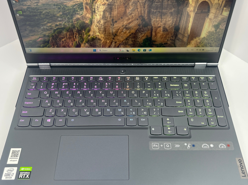 Ноутбук Lenovo Legion 7 15IMH05 (81YT001ARU) 15.6"/Intel Core i7-10750H/RAM 32 GB/SSD 1024 GB/nVidia GeForce RTX 2080 Super Max-Q 8 Гб/1920x1080/IPS/240 Hz/Подсветка кл-ры:RGB/серый. Состояние: B1