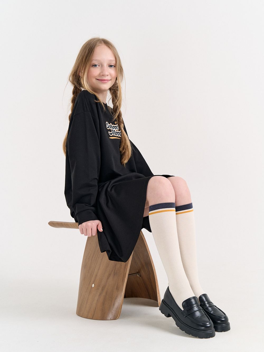 Юбка со складками "Черная" 7+