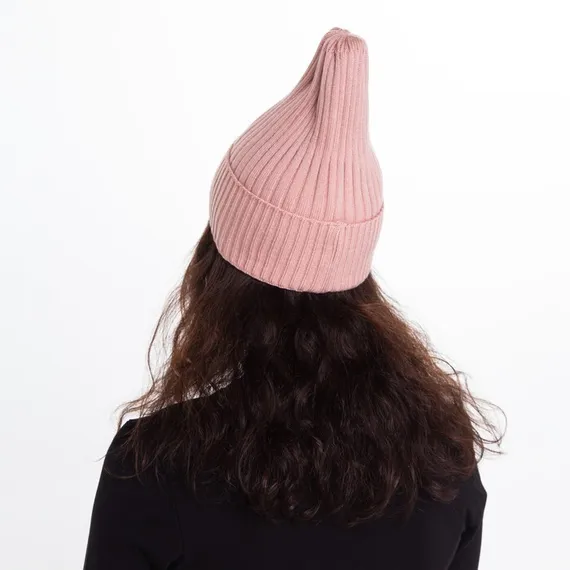Шапка женская зимняя, цвет пудра, размер 52-56
