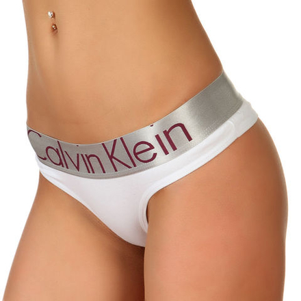 Женские трусы стринги белые Calvin Klein Women String White Purple Letters