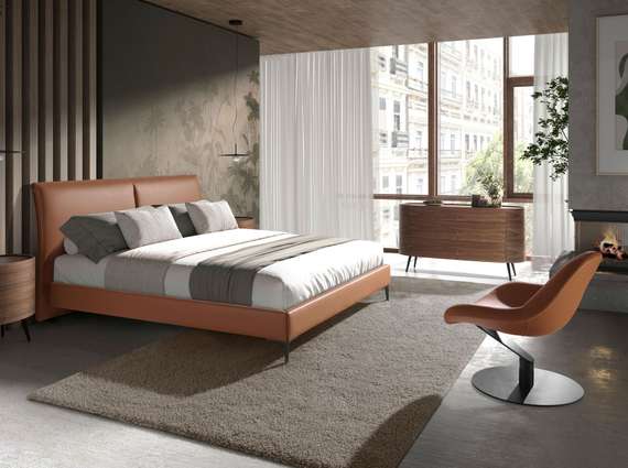 Крутящееся кресло Angel Cerda 5116, коричневая экокожа