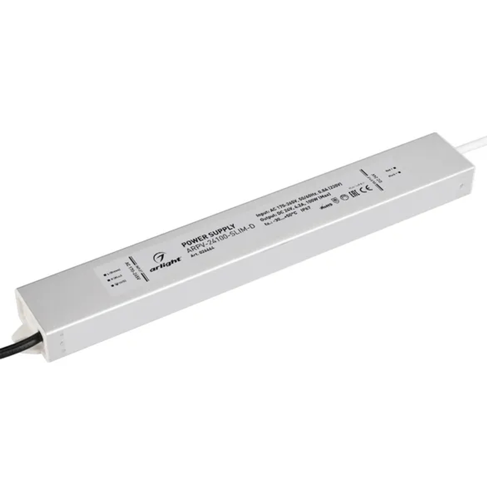 Блок питания ARPV-24100-SLIM-D (24V, 4.2A, 100W) (Arlight, IP67 Металл, 3 года) 026664