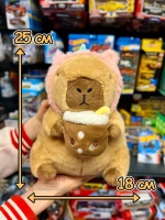 Мягкая игрушка Капибара единорог коктейль плюшевая Capibara