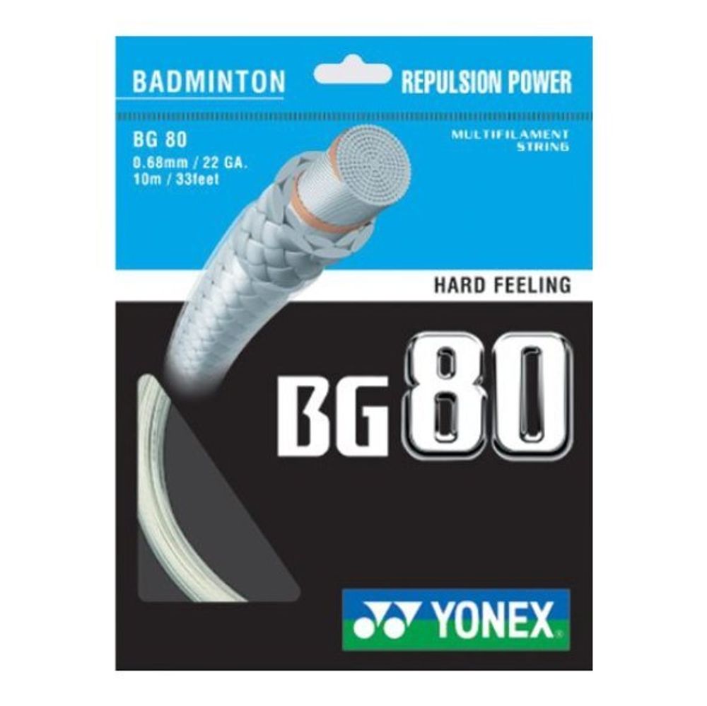 Струны для бадминтона Yonex BG 80 (10 m) - white