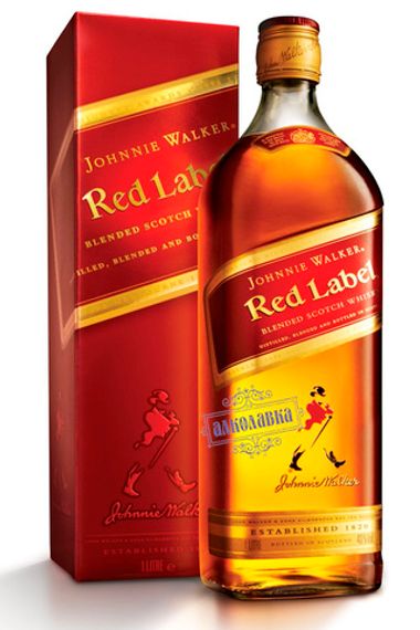 Джонни Уокер Ред Лэйбл шотландский виски 2 л подарочная упаковка