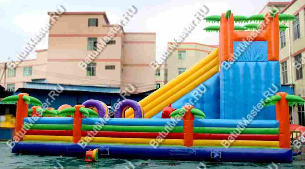 Надувной батут горка "Парк Юрского периода"