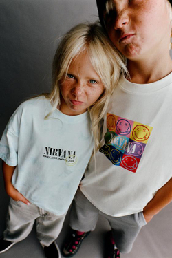 ZARA ФУТБОЛКА С ПРИНТОМ NIRVANA®, ЭКРЮ