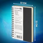 Скетчбук, слоновая кость 140 г/м2 130х210 мм, 80 л., КОЖЗАМ, гребень, BRAUBERG ART CLASSIC, черный, 116475