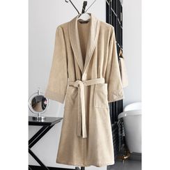 Class бежевый  махровый халат SOFT COTTON Турция