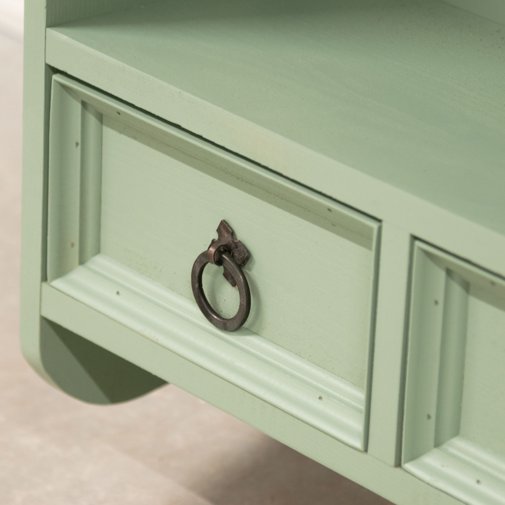 Шкаф навесной Прованс 2 ящика для кухни и ванной из массива сосны, эвкалиптовый