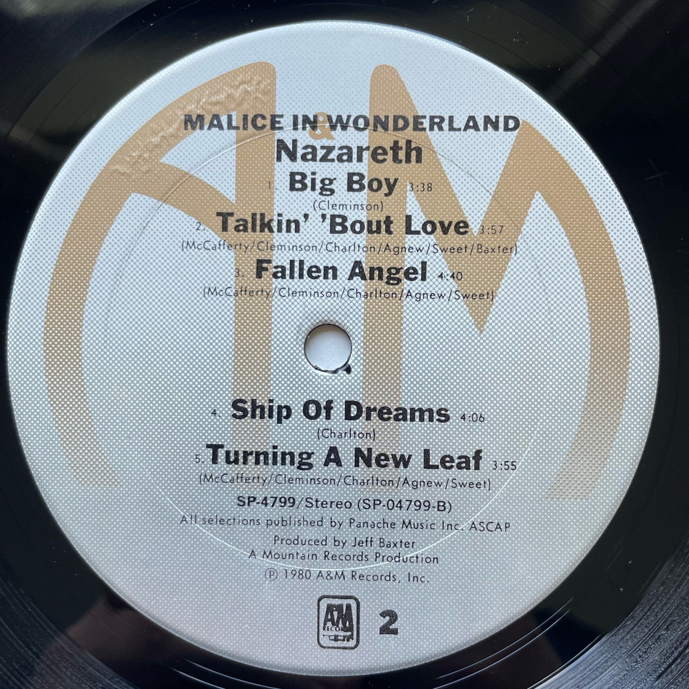 Винтажная виниловая пластинка LP Nazareth Malice In Wonderland (США 1980)