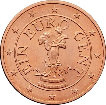 1 евроцент 2014 Австрия (1 euro cent)