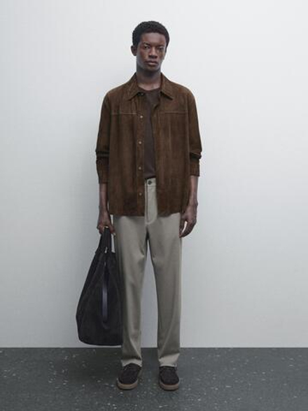 Massimo Dutti Джоггеры из смесового хлопка. серо-коричневый