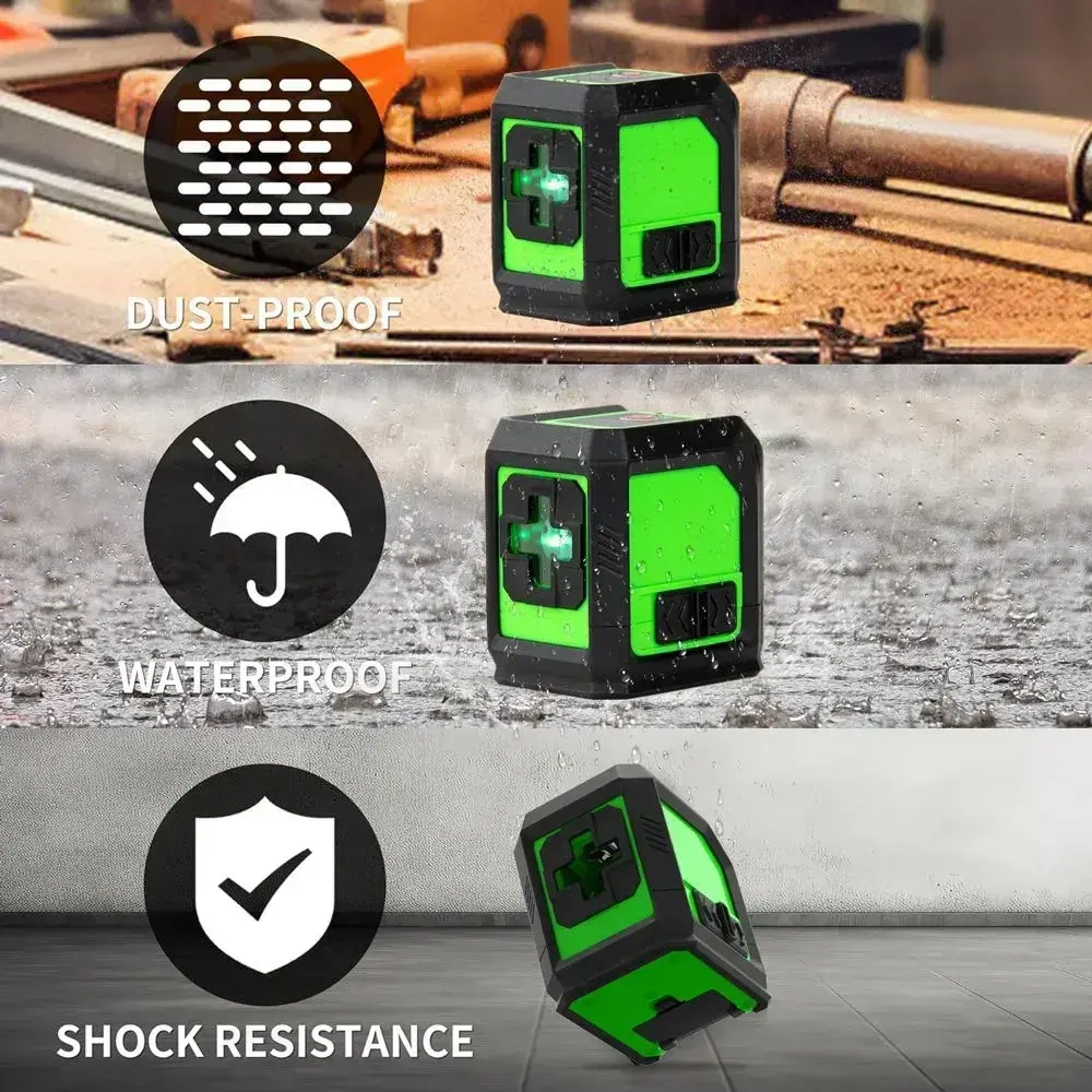 Лазерный уровень /лазерный нивелир 2 ЛИНЕС , зеленый луч, С магнитом на обратной стороне