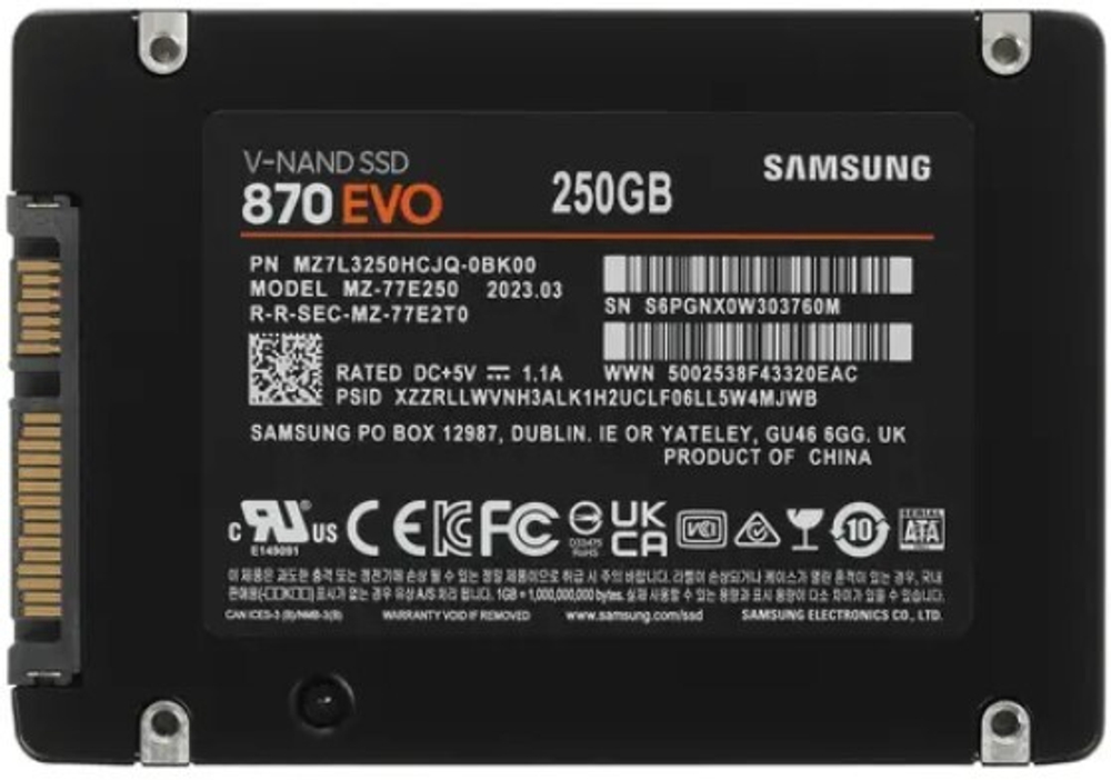 Накопитель SSD 2.5'' Samsung MZ-77E250B/KR 250 ГБ