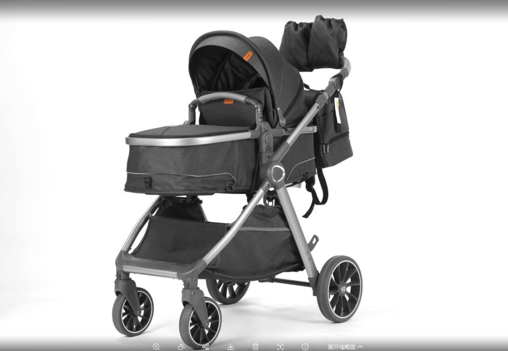 Детская коляска-трансформер 3в1 Luxmom V8 с автолюлькой Черный
