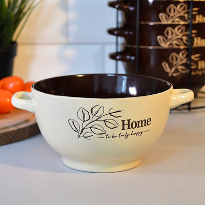 Набор бульонниц 6 предметов 650мл на подставке "Шоколад"