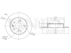 Диск тормозной задний UNIO BRD-20461