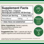 Double Wood Supplements - Pterostilbene - 60 x 100 mg capsules