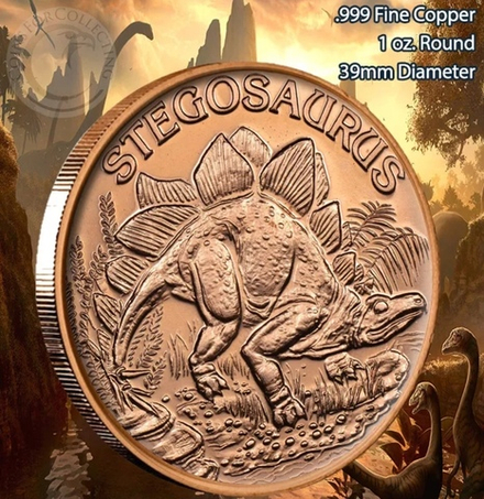 США 1 унция Динозавр - Стегозавр