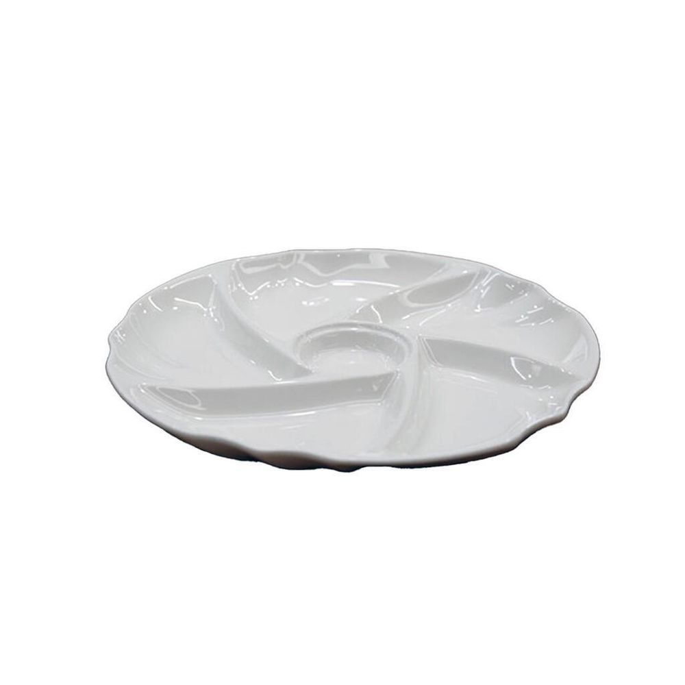 Менажница d 39,5 см h4,5 см 6 отделений белая фарфор NEW P.L. Proff Cuisine [1]